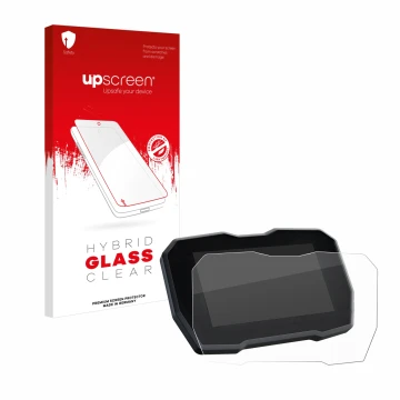 Vorderseite einer Produktverpackung mit dem Markenlogo upscreen. Daneben ist das Gerät Ducati Streetfighter V4 2020 Tachoanzei