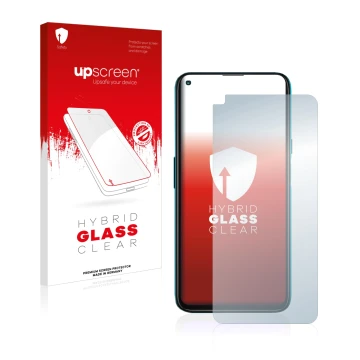 Vorderseite einer Produktverpackung mit dem Markenlogo upscreen. Daneben ist das Gerät Cubot X30 mit dem zugehörigen Displaysc