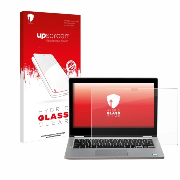 Vorderseite einer Produktverpackung mit dem Markenlogo upscreen. Daneben ist das Gerät Dell Latitude 3310 2-in-1 mit dem zugeh