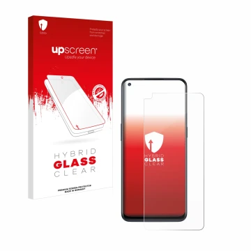 Vorderseite einer Produktverpackung mit dem Markenlogo upscreen. Daneben ist das Gerät OnePlus Nord N10 5G mit dem zugehörigen