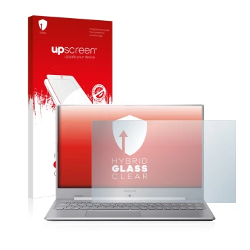 Vorderseite einer Produktverpackung mit dem Markenlogo upscreen. Daneben ist das Gerät MEDION Akoya S17403 mit dem zugehörigen