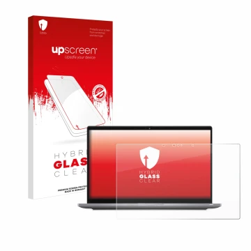 Vorderseite einer Produktverpackung mit dem Markenlogo upscreen. Daneben ist das Gerät Dell Latitude 7420 2-in-1 Touch mit dem