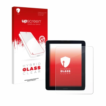 Vorderseite einer Produktverpackung mit dem Markenlogo upscreen. Daneben ist das Gerät Volvo Polestar 2 2021 Infotainment Syst