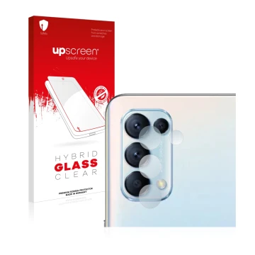 Vorderseite einer Produktverpackung mit dem Markenlogo upscreen. Daneben ist das Gerät Oppo Find X3 Lite (NUR Kameraschutz) mi
