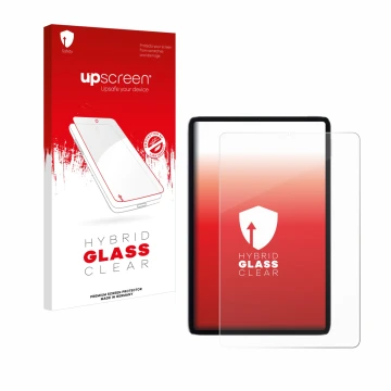 Vorderseite einer Produktverpackung mit dem Markenlogo upscreen. Daneben ist das Gerät Xiaomi Mi Pad 5 mit dem zugehörigen Dis