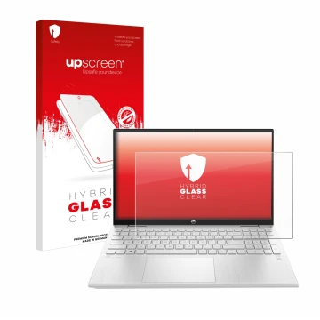 Vorderseite einer Produktverpackung mit dem Markenlogo upscreen. Daneben ist das Gerät HP ProBook 440 G8 mit dem zugehörigen D