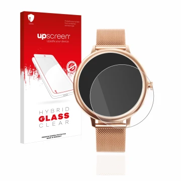 Vorderseite einer Produktverpackung mit dem Markenlogo upscreen. Daneben ist das Gerät Naixues Smartwatch CF80 1.08