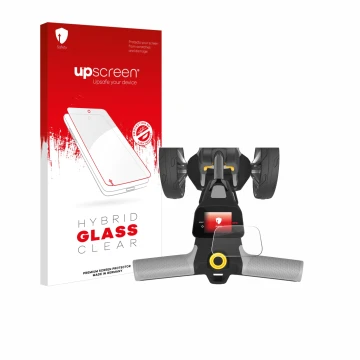Vorderseite einer Produktverpackung mit dem Markenlogo upscreen. Daneben ist das Gerät PowaKaddy CT6 GPS mit dem zugehörigen D