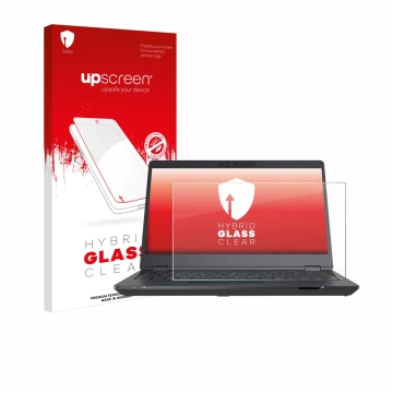 Vorderseite einer Produktverpackung mit dem Markenlogo upscreen. Daneben ist das Gerät Fujitsu Lifebook U7311 mit dem zugehöri