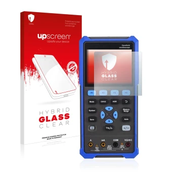 Vorderseite einer Produktverpackung mit dem Markenlogo upscreen. Daneben ist das Gerät Owon HDS 200 Series mit dem zugehörigen