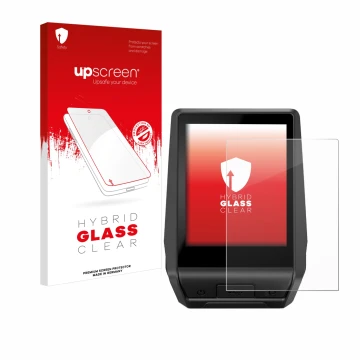 Vorderseite einer Produktverpackung mit dem Markenlogo upscreen. Daneben ist das Gerät Bosch Nyon 2 2021 mit dem zugehörigen D