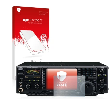 Vorderseite einer Produktverpackung mit dem Markenlogo upscreen. Daneben ist das Gerät Icom IC-756 Pro III mit dem zugehörigen