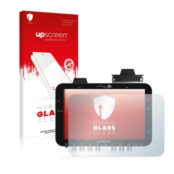 Vorderseite einer Produktverpackung mit dem Markenlogo upscreen. Daneben ist das Gerät Convergent Design Odyssey 7Q+ mit dem z