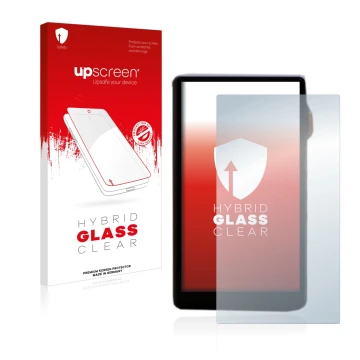Vorderseite einer Produktverpackung mit dem Markenlogo upscreen. Daneben ist das Gerät iBasso DX240 mit dem zugehörigen Displa