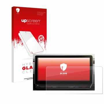 Vorderseite einer Produktverpackung mit dem Markenlogo upscreen. Daneben ist das Gerät Cupra Formentor 2020-2022 Infotainment 