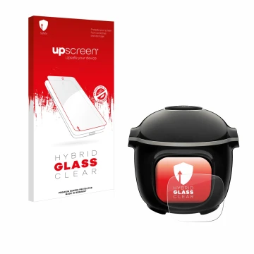 Vorderseite einer Produktverpackung mit dem Markenlogo upscreen. Daneben ist das Gerät Krups Cook4me Touch Wifi mit dem zugehö