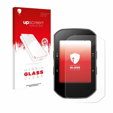 Vorderseite einer Produktverpackung mit dem Markenlogo upscreen. Daneben ist das Gerät Bryton Rider S500 mit dem zugehörigen D