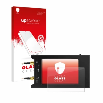 Vorderseite einer Produktverpackung mit dem Markenlogo upscreen. Daneben ist das Gerät NanoVNA H4 mit dem zugehörigen Displays