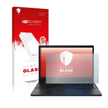 Vorderseite einer Produktverpackung mit dem Markenlogo upscreen. Daneben ist das Gerät Lenovo ThinkPad L15 Gen 2 mit dem zugeh