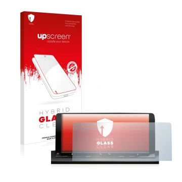 Vorderseite einer Produktverpackung mit dem Markenlogo upscreen. Daneben ist das Gerät Volkswagen Caddy 5 Discover Media 10