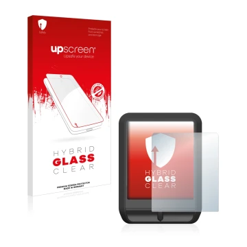 Vorderseite einer Produktverpackung mit dem Markenlogo upscreen. Daneben ist das Gerät Mahle Pulsar One mit dem zugehörigen Di