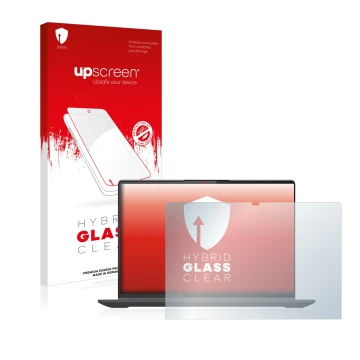Vorderseite einer Produktverpackung mit dem Markenlogo upscreen. Daneben ist das Gerät Lenovo IdeaPad Flex 5 16