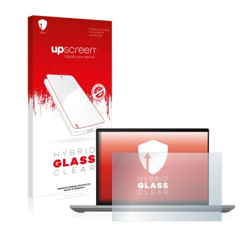 Vorderseite einer Produktverpackung mit dem Markenlogo upscreen. Daneben ist das Gerät Lenovo ThinkPad P14s Gen 3 mit dem zuge