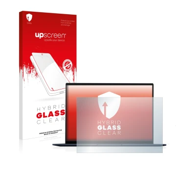 Vorderseite einer Produktverpackung mit dem Markenlogo upscreen. Daneben ist das Gerät ASUS ZenBook 14 OLED mit dem zugehörige