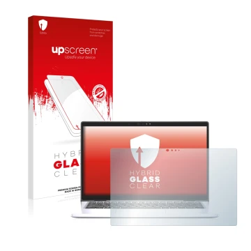 Vorderseite einer Produktverpackung mit dem Markenlogo upscreen. Daneben ist das Gerät Dell Latitude 7330 Laptop mit dem zugeh