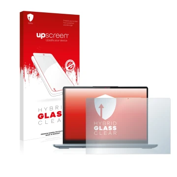 Vorderseite einer Produktverpackung mit dem Markenlogo upscreen. Daneben ist das Gerät Lenovo IdeaPad Flex 5 14