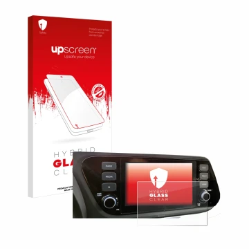 Vorderseite einer Produktverpackung mit dem Markenlogo upscreen. Daneben ist das Gerät Hyundai i20 2020 8