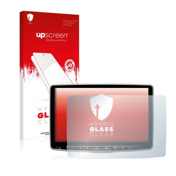 Vorderseite einer Produktverpackung mit dem Markenlogo upscreen. Daneben ist das Gerät Alpine ILX-F115D mit dem zugehörigen Di