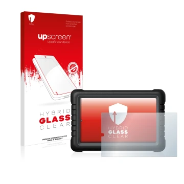 Vorderseite einer Produktverpackung mit dem Markenlogo upscreen. Daneben ist das Gerät Launch X-431 PROS V 8