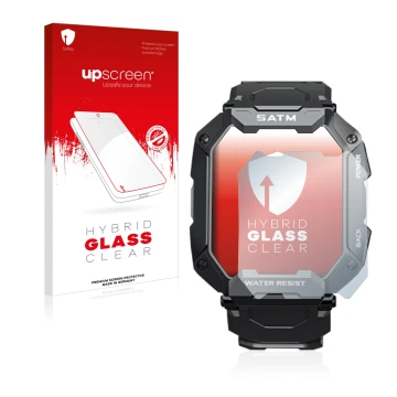 Vorderseite einer Produktverpackung mit dem Markenlogo upscreen. Daneben ist das Gerät Bengux C20 mit dem zugehörigen Displays