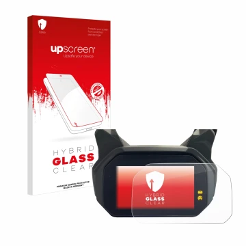 Vorderseite einer Produktverpackung mit dem Markenlogo upscreen. Daneben ist das Gerät BMW C400 GT TFT mit dem zugehörigen Dis