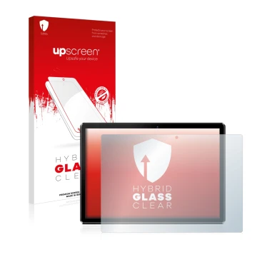 Vorderseite einer Produktverpackung mit dem Markenlogo upscreen. Daneben ist das Gerät Pritom M10 10.1