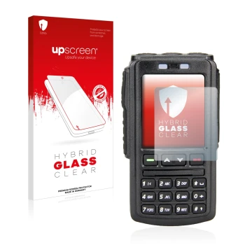 Vorderseite einer Produktverpackung mit dem Markenlogo upscreen. Daneben ist das Gerät AnyTone BT-01 mit dem zugehörigen Displ