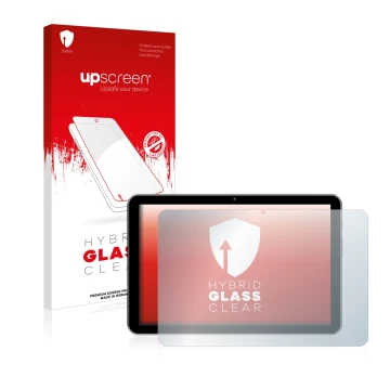 Vorderseite einer Produktverpackung mit dem Markenlogo upscreen. Daneben ist das Gerät Peaq PET 1008 mit dem zugehörigen Displ