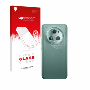 Vorderseite einer Produktverpackung mit dem Markenlogo upscreen. Daneben ist das Gerät Honor Magic 5 Pro (NUR Kameraschutz) mi