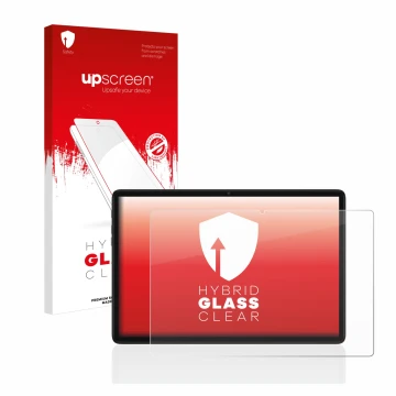 Vorderseite einer Produktverpackung mit dem Markenlogo upscreen. Daneben ist das Gerät Teclast P40HD mit dem zugehörigen Displ