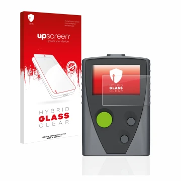 Vorderseite einer Produktverpackung mit dem Markenlogo upscreen. Daneben ist das Gerät Swissphone Boss 915 mit dem zugehörigen