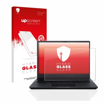 Vorderseite einer Produktverpackung mit dem Markenlogo upscreen. Daneben ist das Gerät ASUS ProArt StudioBook 16 OLED mit dem 