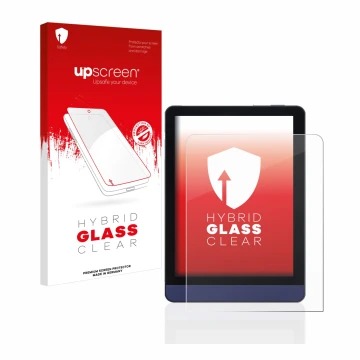 Vorderseite einer Produktverpackung mit dem Markenlogo upscreen. Daneben ist das Gerät Meebook M6 6