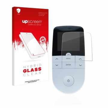 Vorderseite einer Produktverpackung mit dem Markenlogo upscreen. Daneben ist das Gerät Beurer EM 49 Digital TENS/EMS mit dem z