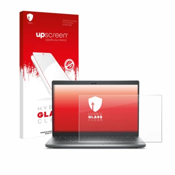 Vorderseite einer Produktverpackung mit dem Markenlogo upscreen. Daneben ist das Gerät Dell Latitude 5430 Non-Touch mit dem zu