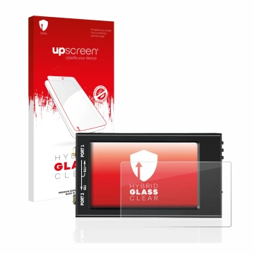 Vorderseite einer Produktverpackung mit dem Markenlogo upscreen. Daneben ist das Gerät SDRGEEK NanoVNA-F V2 mit dem zugehörige