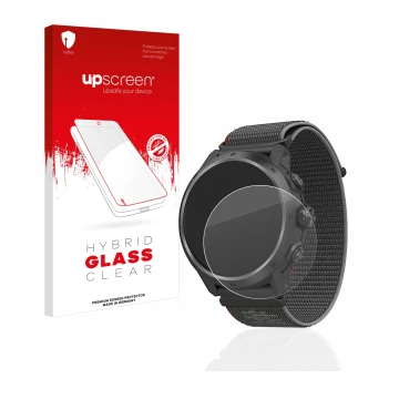 Vorderseite einer Produktverpackung mit dem Markenlogo upscreen. Daneben ist das Gerät Coros Apex 2 Pro mit dem zugehörigen Di