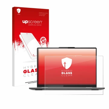 Vorderseite einer Produktverpackung mit dem Markenlogo upscreen. Daneben ist das Gerät Lenovo Yoga 7i Gen 8 16