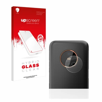 Vorderseite einer Produktverpackung mit dem Markenlogo upscreen. Daneben ist das Gerät Gigaset GX6 (NUR Kameraschutz) mit dem 