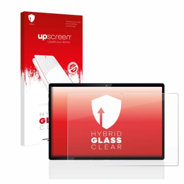 Vorderseite einer Produktverpackung mit dem Markenlogo upscreen. Daneben ist das Gerät Mediacom SmartPad Azimut 3 Lite 4G mit 